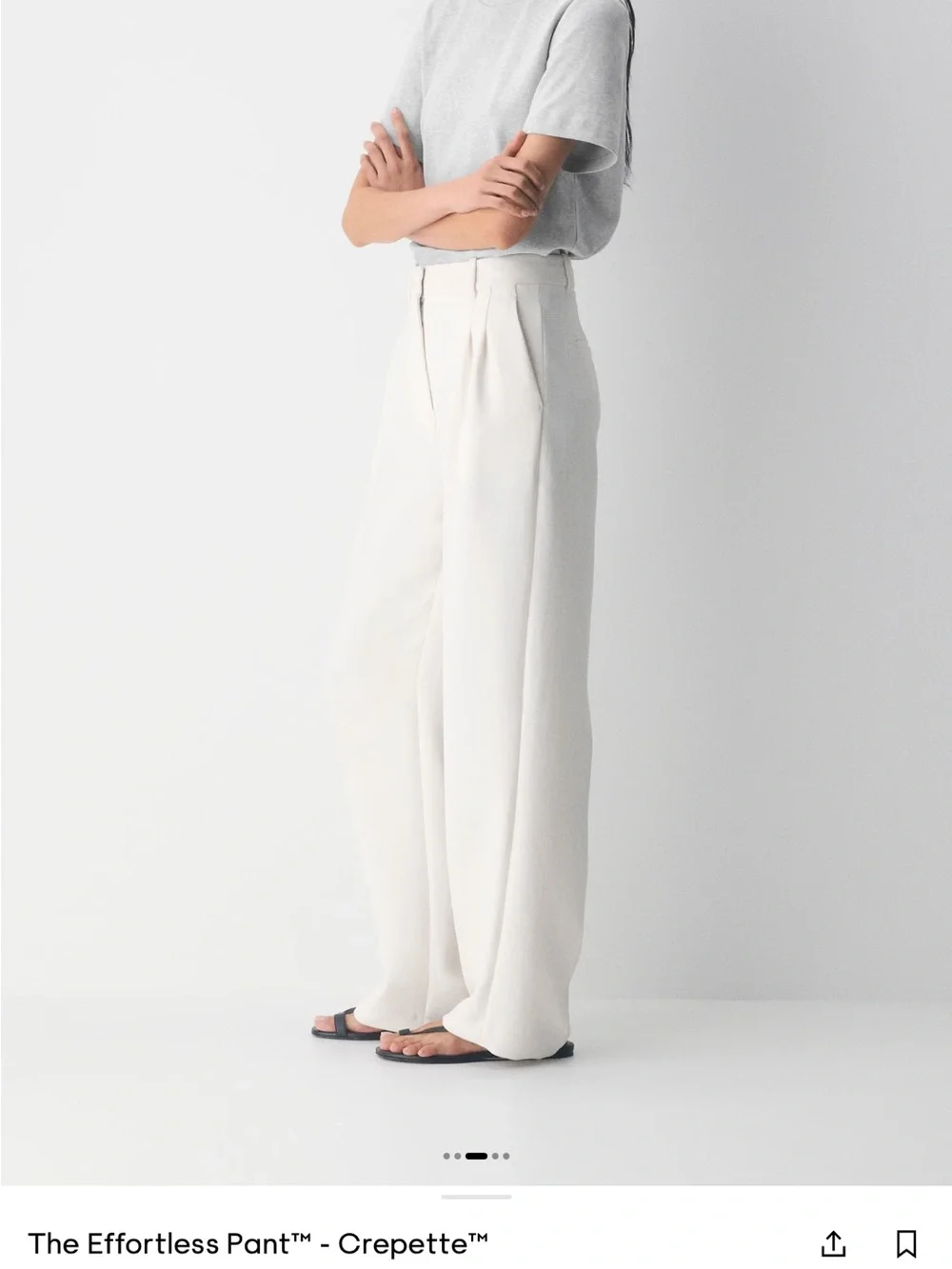 Aritzia Effortless Pant - Crepette Light Birtch - Picture 6 of 7